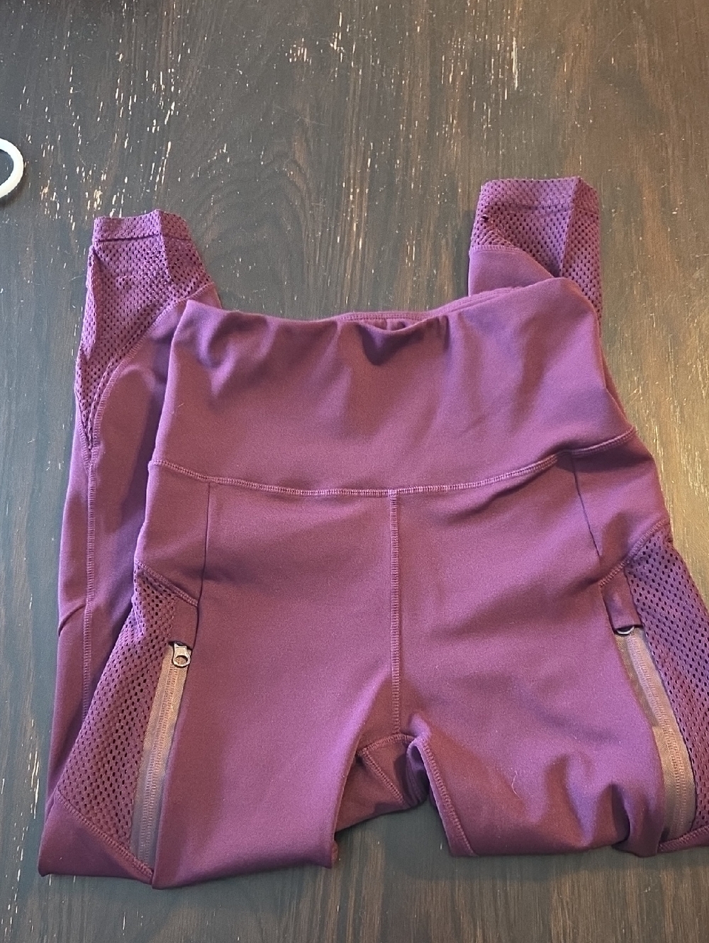 Nicole Miller Plum Performance Girls' Leggings with Mesh Panels